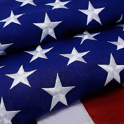 #ad G128 2.5x4 Ft American Flag Embroidered Heavy Duty 220GSM Tough Spun Polyester $23.99