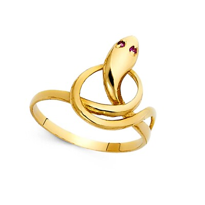 #ad GOLD 14K Yellow Gold Fancy Snake Ring $216.54