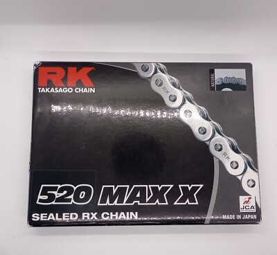 #ad RK MAX X Sealed RX Chain 520 Pitch 150 Links Swingarms up to 6 8quot; Natural NEW $94.49