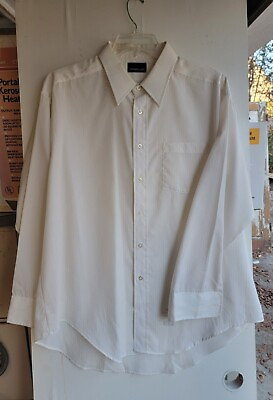 #ad Career CLUB Quick Dry White Dress Shirt 17.5 33 32 Made In USA $15.11