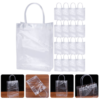 #ad Reusable Clear Plastic Gift Bags with Handles Bulk Wedding Welcome Bags OS $22.69
