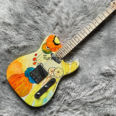#ad Custom Shop 6String Yellow Special Flower TL Electric Guitar Hand Painted Finish $252.00