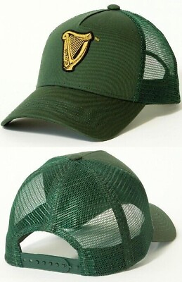 #ad Guinness Harp x Lucky Brand Beer Mesh Trucker Green Era Snapback Hat Cap $24.00
