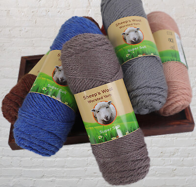 #ad Sheep#x27;s Wool Worsted Yarn Pack of 3 by Yonkey Monkey Knitting and Crocheting $19.95