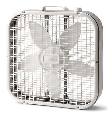 #ad Lasko 20quot; Classic Box Fan with Weather Resistant Motor 3 Speeds 22.5quot; H White $20.57