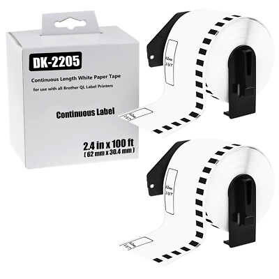 #ad Compatible Continuous Labels for Brother QL 500 QL 550 DK 2205 62mm x 30.48m $9.88