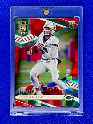 #ad JORDAN LOVE RARE CHECKER REFRACTOR INVESTMENT ROOKIE CARD RC 399 PANINI PACKERS $74.99