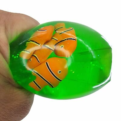 #ad 1 Clown Fish Water Wiggler Sensory tube wigglie snake fidget tactile autism toy $2.57