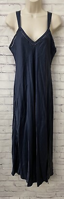 #ad Judith Hart Fine Intimate Apparel 100% Silk Blue Floor Length Gown Size Large $41.25