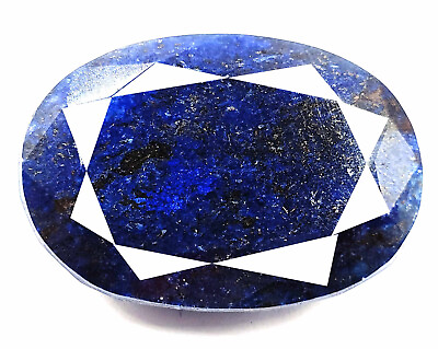 #ad 422 Ct Certified Natural African Deep Blue Sapphire Oval Cut Loose Gemstone AKR $8.24