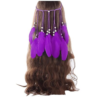 #ad Boho Feather Headband Hippie Indian Feather Hair Bands Tassel Bohemian Headpiece $19.86
