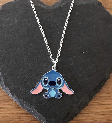 #ad Silver Stitch Double Sided From Lilo amp; Stitch Pendant On Silver Necklace Chain $9.00