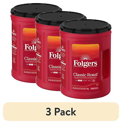 #ad #ad 3 pack Folgers Classic Roast Ground Coffee Medium Roast 40.3 Ounce Canister $33.83