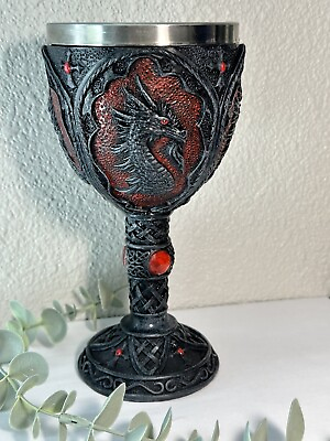 #ad Medieval Dragon Goblet Tabletop Statue Drink Stainless Steel Resin Beer Wine Cup $24.00