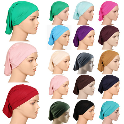 #ad Muslim Head Scarf Hijab Inner Cap Women Men Islamic Underscarf Ninja Scarf Hat✔ $2.86