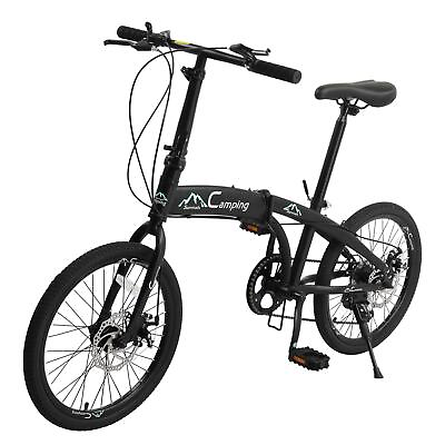 #ad 20quot; Folding Bike 7 Speed Adult Bicycle Foldable City Bike Height Adjustable $169.79