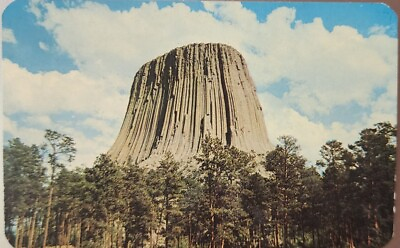 #ad Vtg Wyoming WY Devils Tower National Monument 1967 Chrome View $5.95
