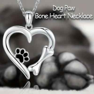 #ad DOG CAT PET MOM PAW bone HEART NECKLACE INFINITY SILVER CHIHUAHUA GIFT MOM WIFE $9.00