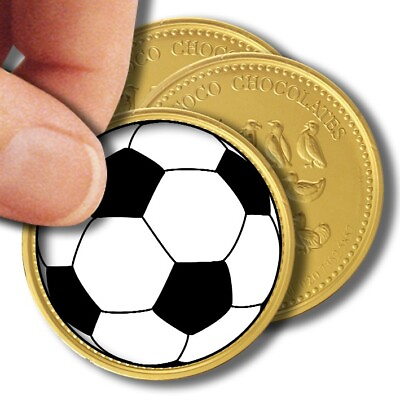 #ad x35 Football Party Label for Chocolate Coin Logo Birthday Kids 37mm GBP 1.99