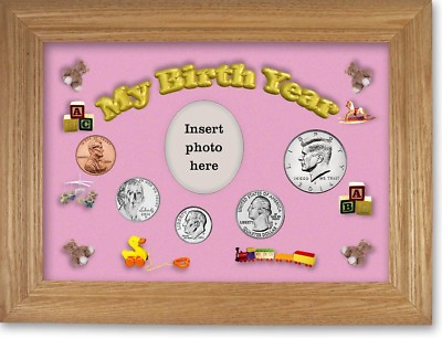 #ad Framed Birth Year Coin Gift Set For Girls Toy Motif 2014 $24.95