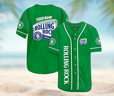 Eye Catching Unique Green Rolling Rock Beer Gift Baseball Jersey Size S 5XL $30.99