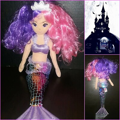 #ad Aurora Sea Sparkles Mermaid Rainbow Shimmer Plush Doll Purple amp; Pink Hair $58.00