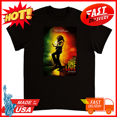 #ad Vintage Bob Marley One Love Short Sleeve T shirt Black SP492 $18.89