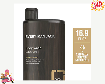 Every Man Jack Sandalwood Hydrating Body Wash for Men Naturally Derived 16.9 oz $9.99
