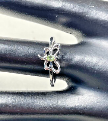 #ad PRIME ART amp; JEWEL 925 STERLING SILVER PERIDOT DRAGONFLY RING SIZE 7 AUGUST 2615 $19.43