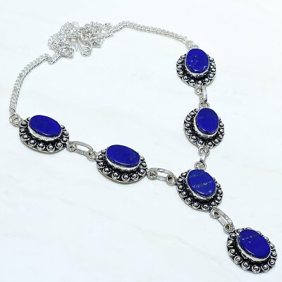 #ad Lapis Lazuli Gemstone Handmade Ethnic Silver Jewelry Necklace 18quot; NLGR1981 $7.59