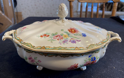 #ad Antique Johnson Brothers Pareek Footed Covered Casserole Bowl Dish Mint $79.00