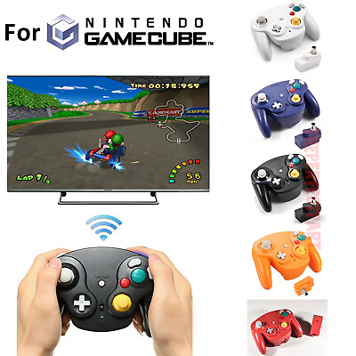 #ad Wireless Game Controller With Adapter For Original Gamecube Retro Classic GC NGC $19.49
