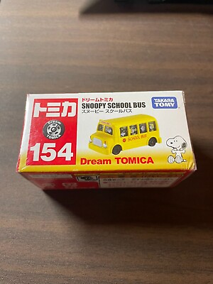 #ad TAKARA TOMY Dream Tomica No.154 Snoopy School Bus From Japan $10.48