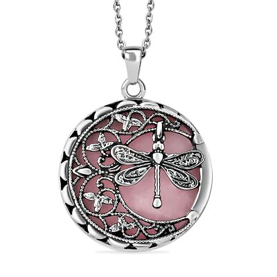 Dragonfly Pendant Necklace For Women Galilea Rose Quartz Moon Floral Size 20quot; $16.98