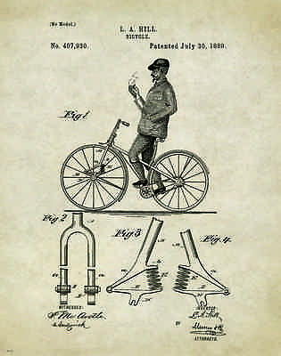 #ad Bicycle Patent Art Print Vintage Bike Parts Service Repair Toys Wall Art Decor $9.95