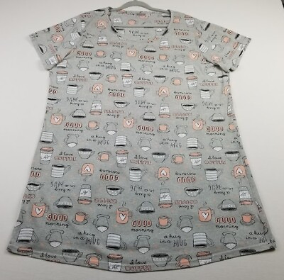 #ad Enjoynight Sleepwear T Shirt Dress Women’s 2XL Multicolor Coffee Short Sleeves $15.29