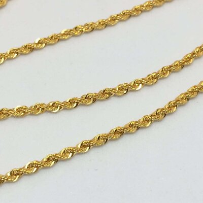#ad 18K Solid Gold Rope Chain Necklace Men Women Genuine 18k Gold All Sizes $299.00