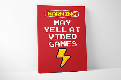 #ad Yell At Video Games Canvas Art Print Boys Gamer 18 X 24 Inches $58.00