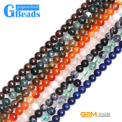 #ad New 8mm Natural Assorted Semi Gemstones Round Jewelry Making Beads Strand 15quot; $5.24