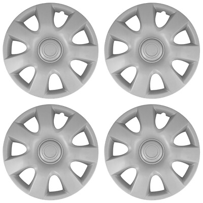 #ad #ad 15quot; Set of 4 Silver Wheel Covers Snap On Full Hub Caps R15 Tire amp; Steel Rim for $35.95