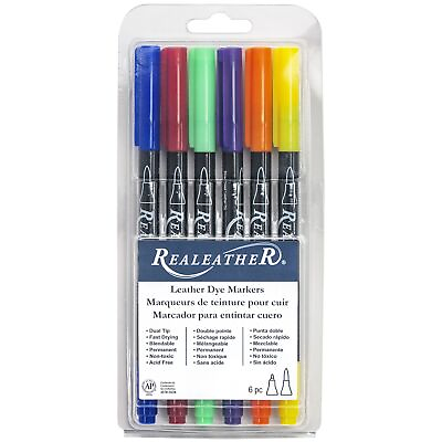 #ad Realeather R Crafts Leather Markers 6 Pkg Basic $20.53
