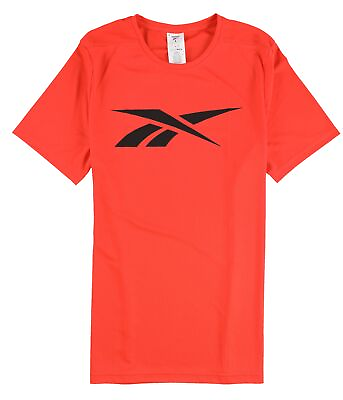 #ad Reebok Mens Workout Ready Vector Logo Graphic T Shirt Orange Large $16.51