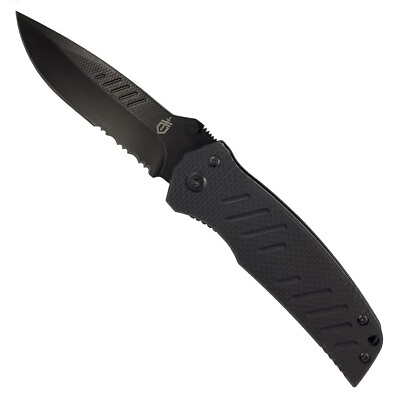#ad Gerber Swagger Folding Pocket Knife Black Serrated Blade NEW $19.95