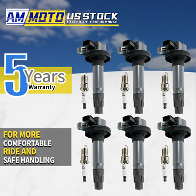 #ad 6pcs Ignition Coils 6pcs Spark Plugs for Ford Lincoln Mazda 3.7L 3.5L V6 UF553 $62.20