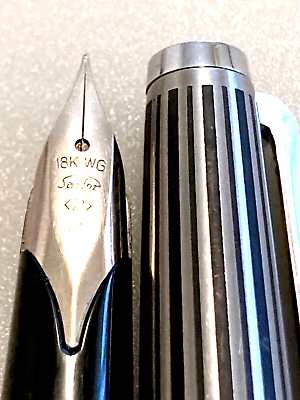 #ad Sailor 18KWG etched stripes F very rare from Japan $192.00