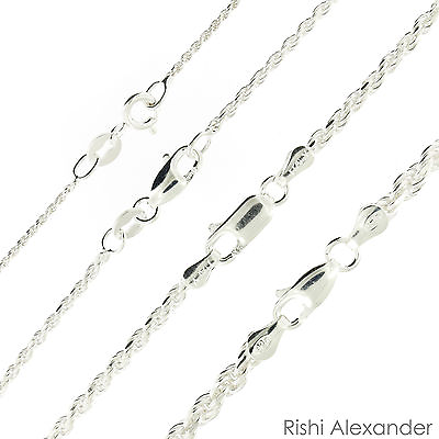 925 Sterling Silver Diamond Cut Rope Chain Necklace .925 Italy All Sizes $55.99