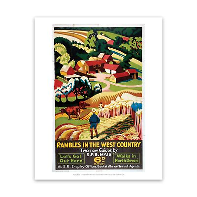 #ad Rambles in the West Country 28x35cm Art Print by Vintage Railway Posters GBP 9.99