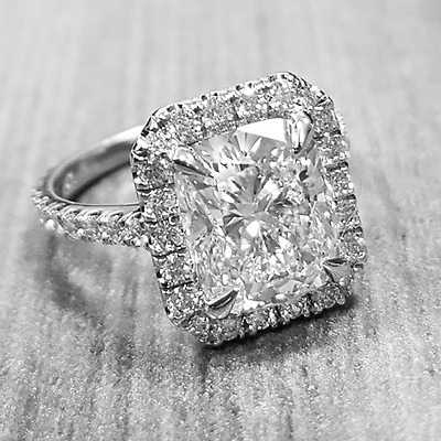 #ad Outstanding 2.25 Ct Cushion Cut Diamond Halo Engagement Ring GIA F VS2 18K WG $11984.00