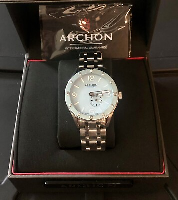 #ad ARCHON Watch IronLung 42mm Powder Blue Mens Automatic Diver Watch Rotating Bezel $475.00