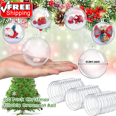 #ad Clear Plastic Ornaments Christmas Ornament Fillable Balls for DIY Crafts Xmas US $16.05